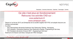 Desktop Screenshot of cegelec-ndt-psc.com